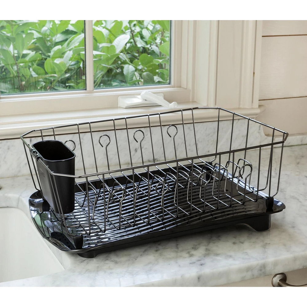 Rubbermaid Large Chrome Deluxe Dish Drainer Set