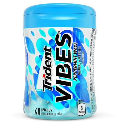 Trident Vibes, gomme sans sucre, Vague de menthe poivrée, 1 gobelet (40 morceaux au total)