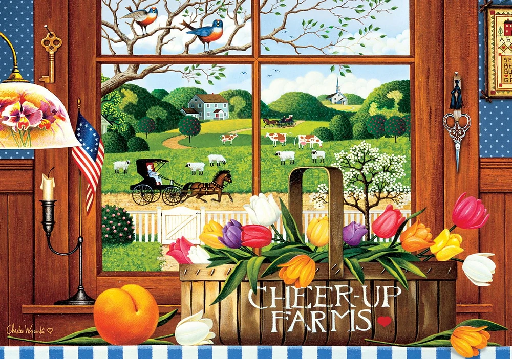 Buffalo Games Large Pieces Charles Wysocki A Peach of a Day 300 Piece Jigsaw Puzzle