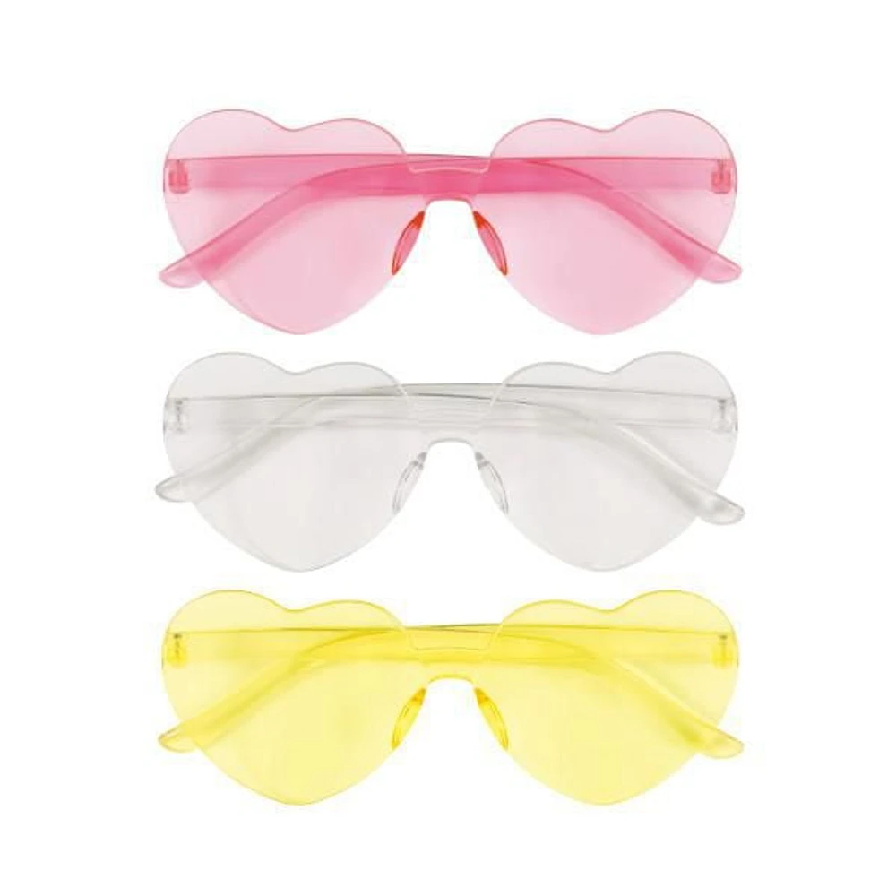 Heart Shaped Novelty Glasses, 3 pack