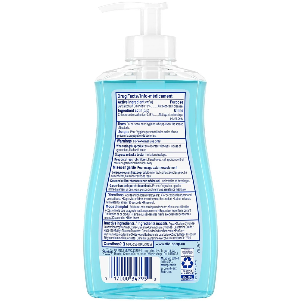 Dial Antibacterial Liquid Hand Soap, Spring Water, 325ml