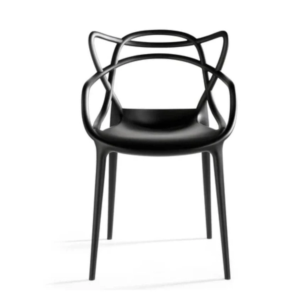 Heavenly Collection Black Plastic Dining Chair