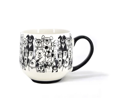 Ma Maison Black & White Dog Mug, 500ml (17oz) Mug