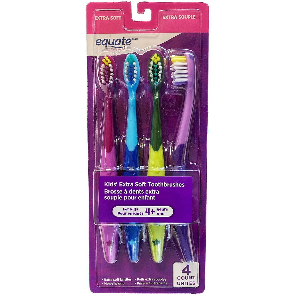 Kids Extra Soft Toothbrushes, 4 counts