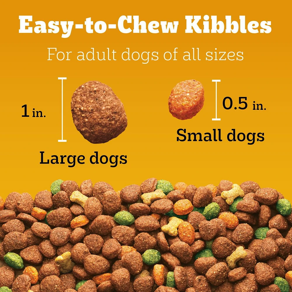 Nourriture sèche pour chiens adultes PEDIGREE avec bouchées Marrobites saveur de bifteck grillé et de légumes, sac de 6,35 kg 6,35 kg