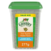 FELINE GREENIES Cat Treats Adult Natural Dental Care Oven-Roasted Chicken Flavour, 277g