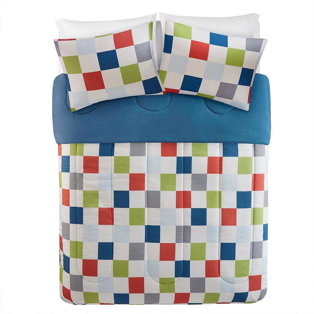 Mainstays Kids Checker Comforter Set