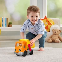 Fisher-Price Little People Dump Truck Toy with Music & Sounds, 3 Pieces, Toddler Construction Toy