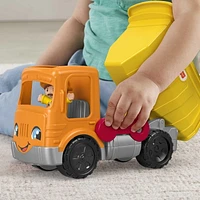 Fisher-Price Little People Dump Truck Toy with Music & Sounds, 3 Pieces, Toddler Construction Toy