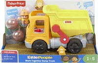 Fisher-Price Little People Dump Truck Toy with Music & Sounds, 3 Pieces, Toddler Construction Toy