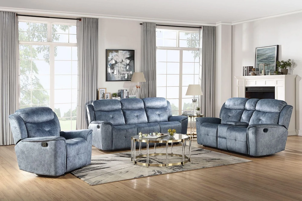 ACME Mariana Sofa (Motion) in Silver Blue Fabric