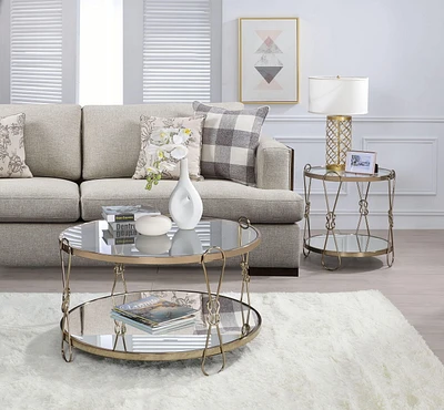 ACME Zekera Coffee Table in Champagne & Mirrored