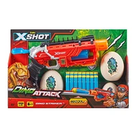 X-Shot Dino Attack Dino Striker Foam Dart Blaster, (16 Darts, 4 Eggs) by ZURU