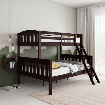 DHP Airlie Twin-Over-Full Bunk Bed with Ladder, Espresso