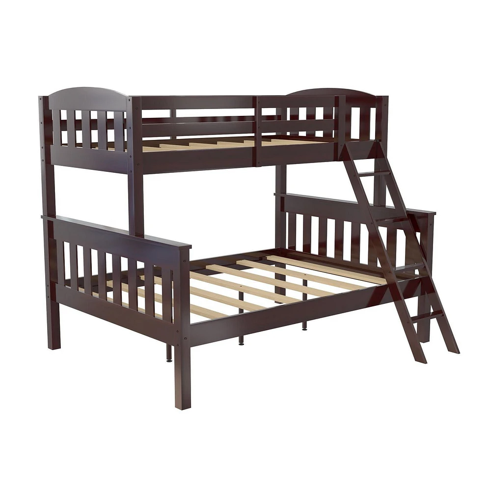 DHP Airlie Twin-Over-Full Bunk Bed with Ladder, Espresso