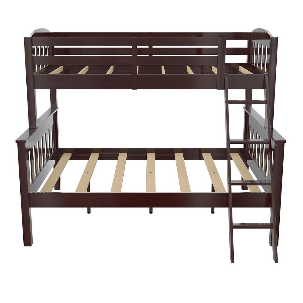 DHP Airlie Twin-Over-Full Bunk Bed with Ladder, Espresso