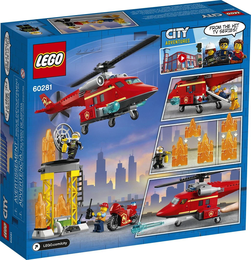 LEGO City L’hélicoptère de secours des pompiers 60281, Ensemble de construction (212 pièces)