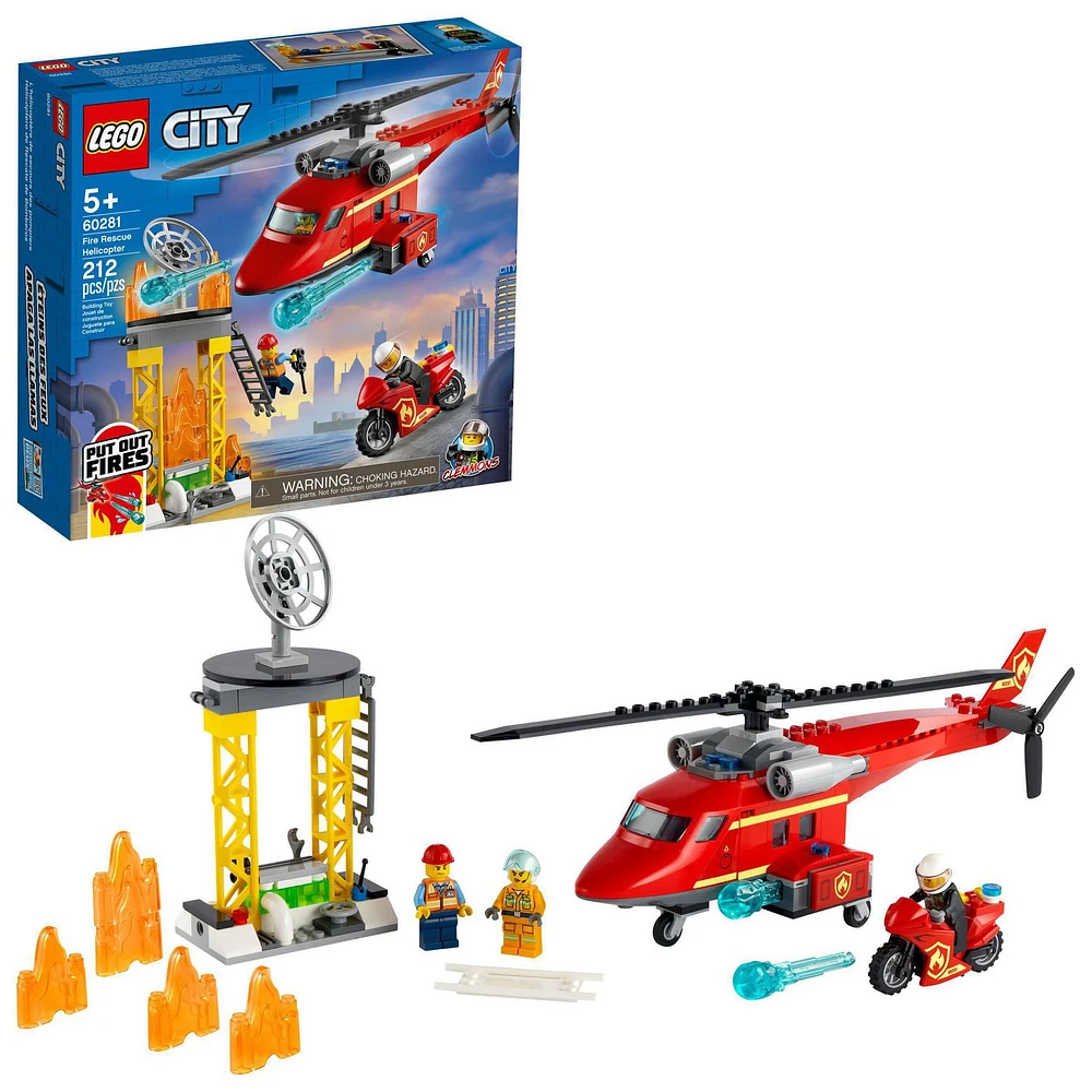 LEGO City Fire Rescue Helicopter 60281 Toy Building Kit (212 Pieces)