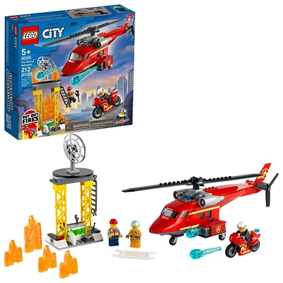 LEGO City L’hélicoptère de secours des pompiers 60281, Ensemble de construction (212 pièces)