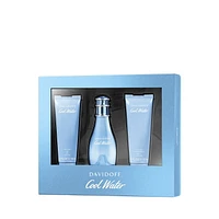 Davidoff Coffret Cadeau Cool Water pour femme, parfum floral, eau de toilette 50 ml, lotion pour le corps 50 ml et gel douche 50 ml