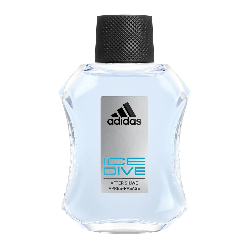 adidas Après-rasage Ice Dive, parfum d'agrumes, notes de tête : pamplemousse, orange, menthe poivrée, Formule végane, 100ml Sensations exaltantes