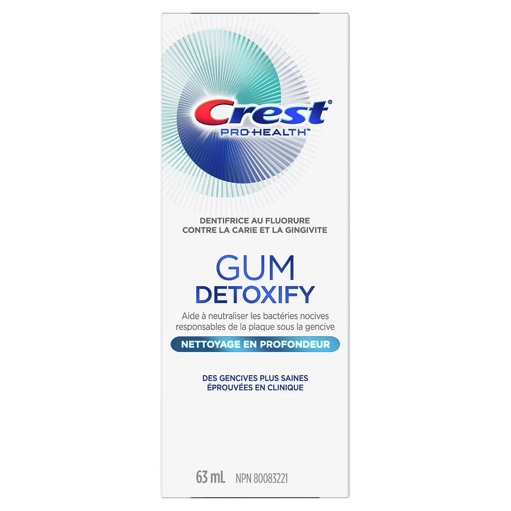 Crest Gum Detoxify Deep Clean Anticavity Fluoride Toothpaste, 63 mL