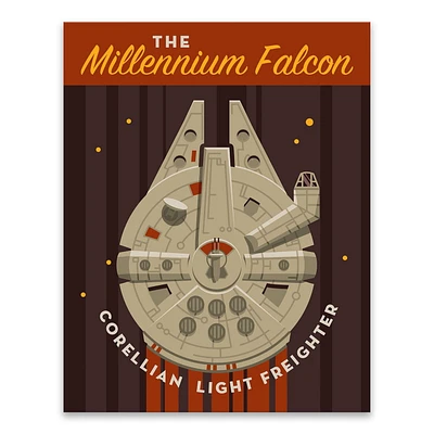 Artissimo Designs Star Wars Retro Millennium Falcon Printed Canvas