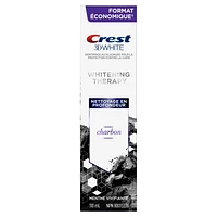 Crest 3D White Whitening Therapy Charcoal Deep Clean Fluoride Toothpaste, Invigorating Mint, 110 mL