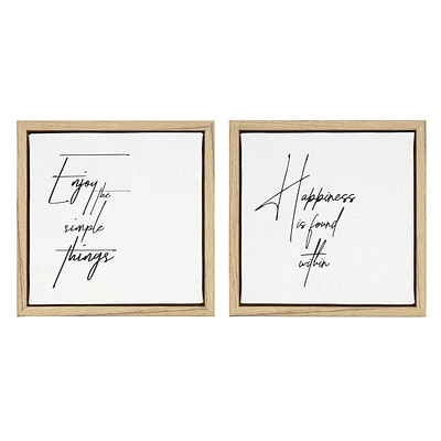 Hometrends Sylvester Linen Sentiment 2pc Canvas Art Set