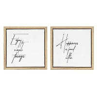 Hometrends Sylvester Linen Sentiment 2pc Canvas Art Set