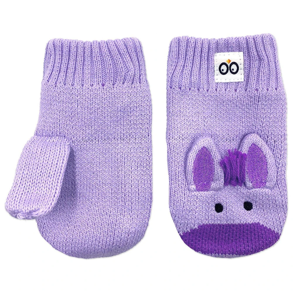 ZOOCCHINI - Baby Toddler Kids Girls Winter Knit Mittens Double Layer Fleece Lined
