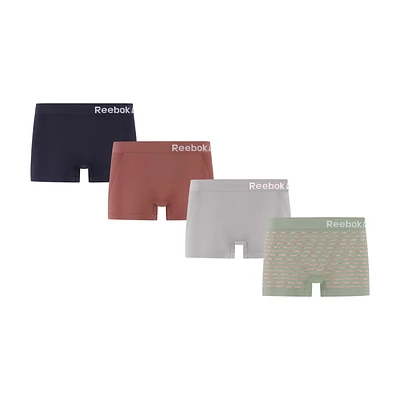 Reebok Ladies' 4 Pack Seamless Boyshorts, Size S-XL