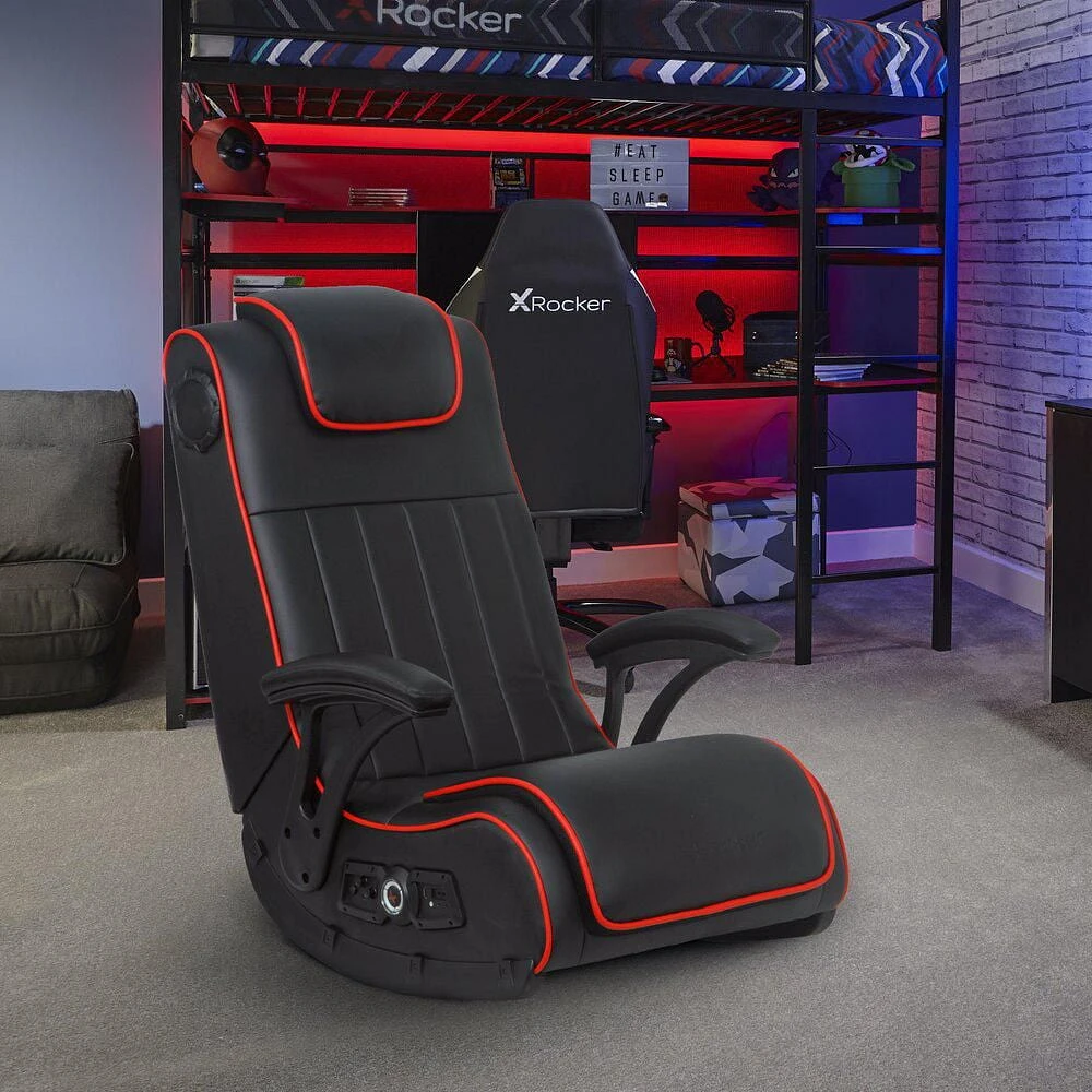 X Rocker Pro Series H4 2.1 double sans fil - Chaise de jeu à bascule au sol avec Bluetooth et connectivité sans fil