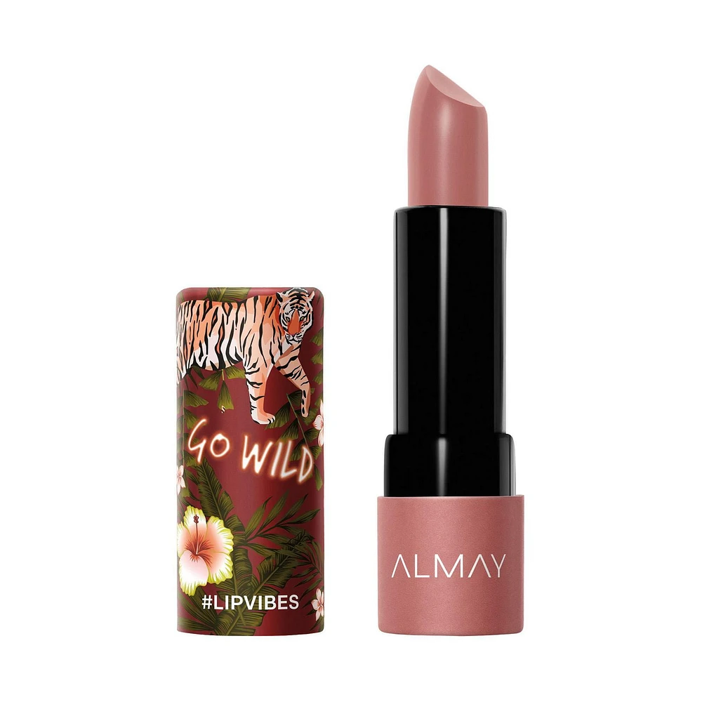 Almay Lip Vibes Hypoallergenic Cream Lipstick with Shea Butter, 1 Lipstick