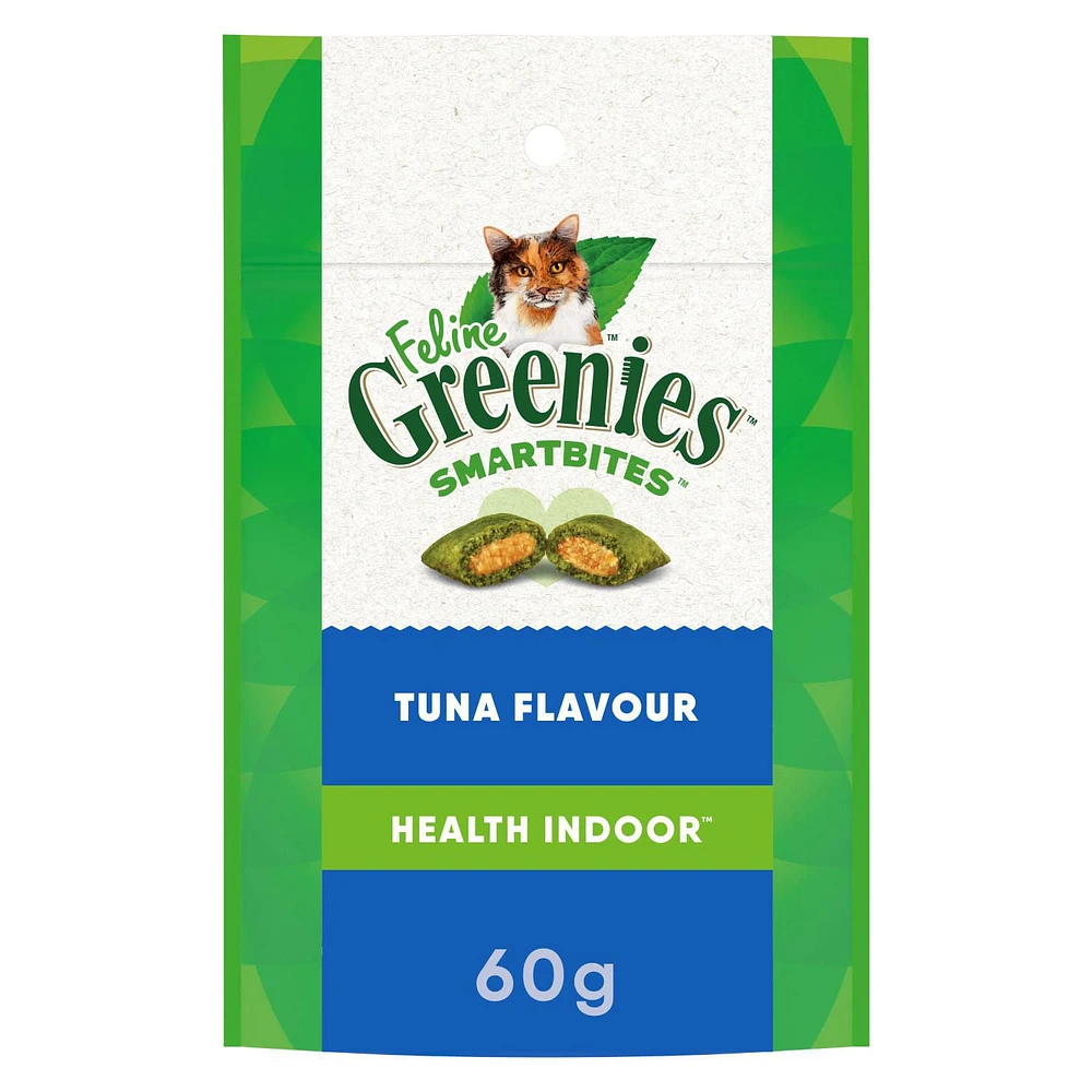 FELINE GREENIES SMARTBITES Cat Treats Healthy Indoor Natural Dental Care Tuna Flavour, 60g