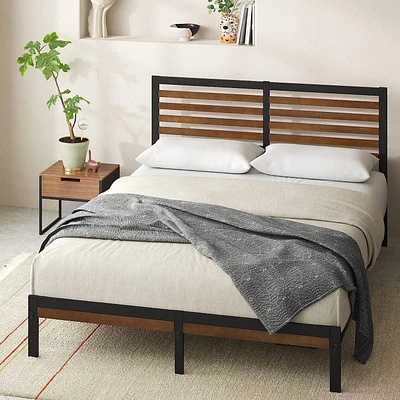 Zinus 35 Inch Kai Bamboo and Metal Platform Bed Frame