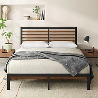 Zinus 35 Inch Kai Bamboo and Metal Platform Bed Frame