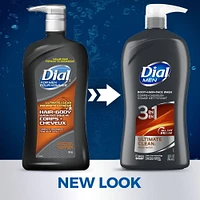 Dial for Men 3-in-1 Ultimate Clean Body+Hair+Face Wash, 946mL, Body Wash, 946mL