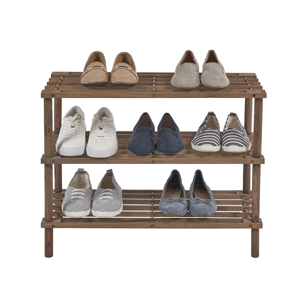 Mainstays 3-Tier Wood Shoe Rack, 3-Tier