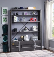 ACME Cargo Bookshelf & Ladder in Gunmetal