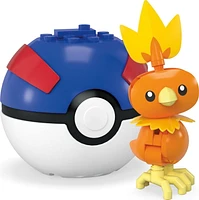 MEGA Pokemon Torchic Building Toy Kit, Poseable Action Figure (20 Pieces) for Kids