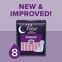 Poise Incontinence Pads for Women, 8 Drop, Overnight Absorbency, Extra-Coverage, 36Ct, POISE PAD LNG 36