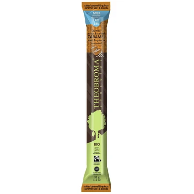 38% MILK CHOCOLATE BATON WITH SALTED CARAMEL AND QUINOA CRISP, milk chocolate salted caramel&crispy quinoa