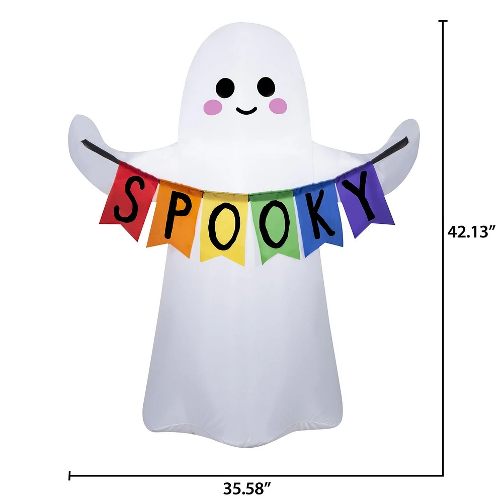 Airblown Ghost w/Spooky Banner