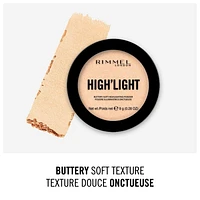 Rimmel High'Light, poudre lumineuse douce, contient des pigments hautement réfléchissants, vous donne un éclat lumineux, 100% Sans Cruauté Un éclat vraiment lumineux