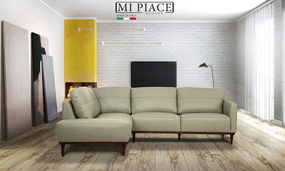 ACME Tampa Sectional Sofa in Airy Green Leather