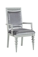 ACME Maverick Arm Chair (Set-2) in Fabric & Platinum