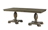 ACME Waylon Dining Table w/Double Pedestal in Gray Oak