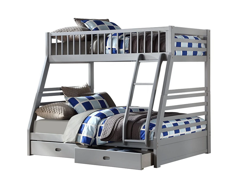 ACME Jason - Twin/Full Bunk Bed w/2 Drw in Gray