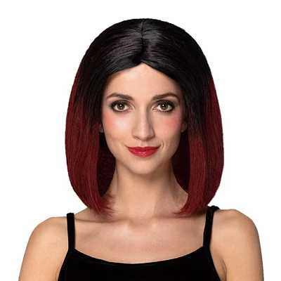 WAY TO CELEBRATE OMBRE BOB BLACK RED WIG